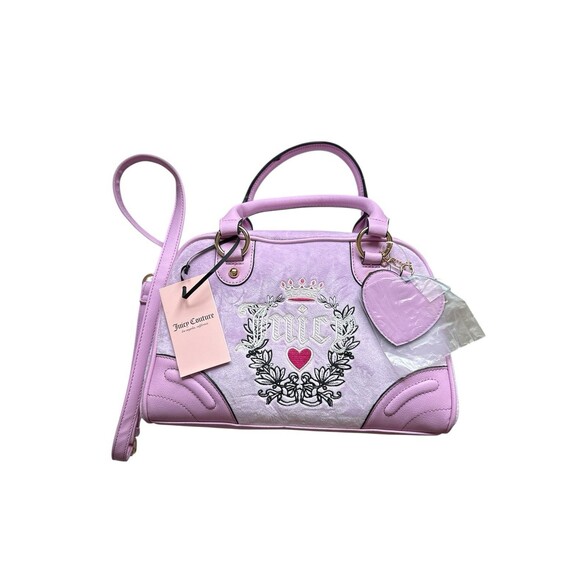 BRAND NEW Juicy Couture Fondant Pink Heritage Bowler Crossbody Bag Adjustable - Picture 1 of 8